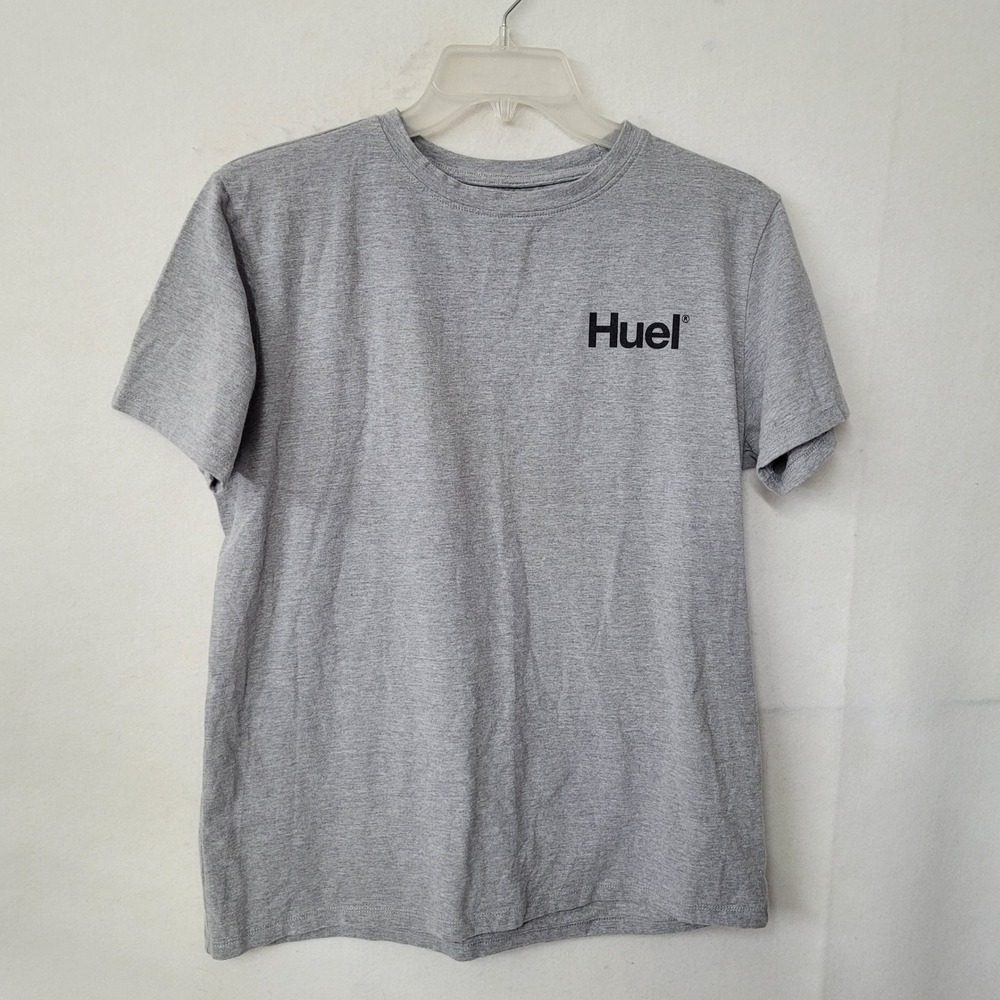 Huel Mens Gray T‎ Shirt Size M Short Sleeve Logo Casual Top Apparel
